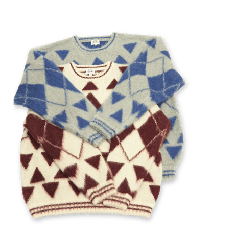 《RWCHE》Dante Mohair Sweater / Cream×Burgundy