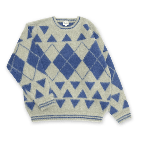 《RWCHE》Dante Mohair Sweater / Grey×Blue