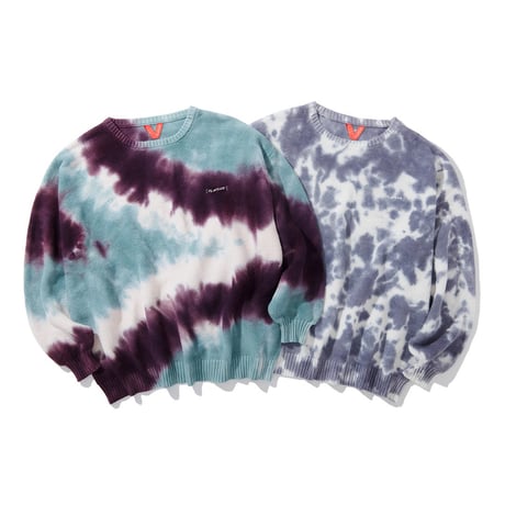 《FLATLUX》Moss Sweater "Tie-Dye" /Coral reef