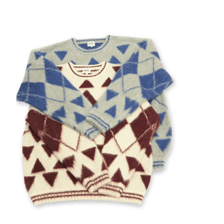 《RWCHE》Dante Mohair Sweater / Grey×Blue