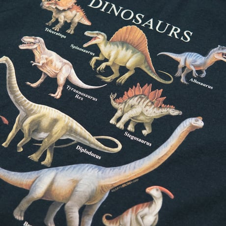 《Earth Sun Moon》Dinosaurs Tee / Black