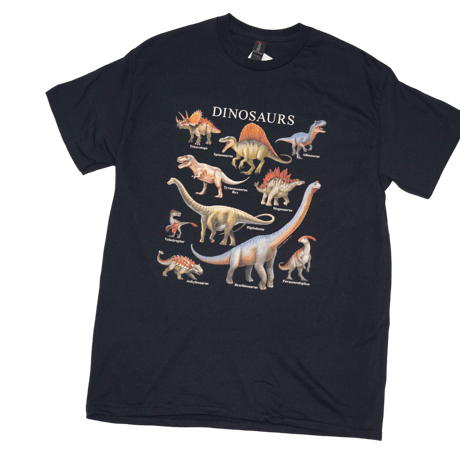《Earth Sun Moon》Dinosaurs Tee / Black