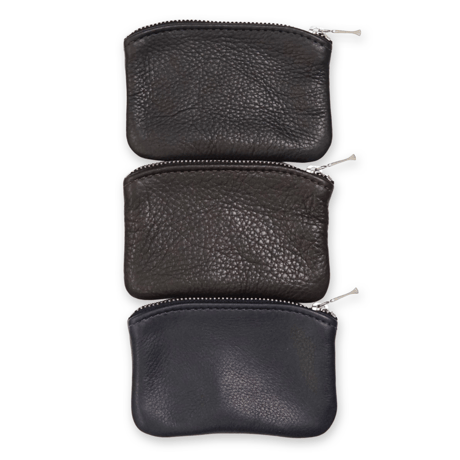 《Moonshine Leather》Leather Zipper Pouch / Black