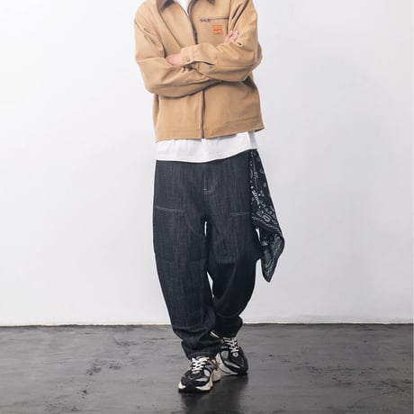 《FLATLUX》D.Knee Balloon Denim "slab" /Black