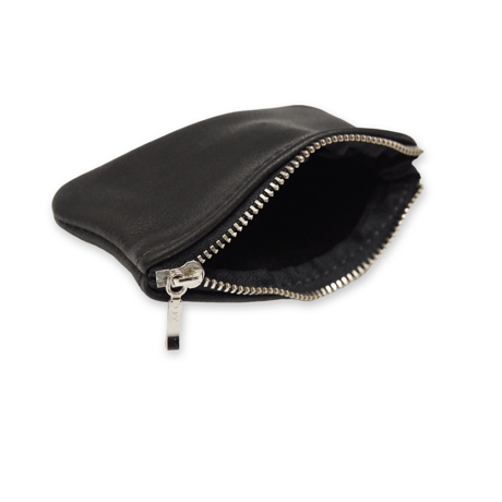 《Moonshine Leather》Leather Zipper Pouch / Black