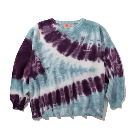 《FLATLUX》Moss Sweater "Tie-Dye" /Coral reef
