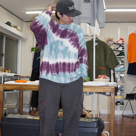 《FLATLUX》Moss Sweater "Tie-Dye" /Coral reef