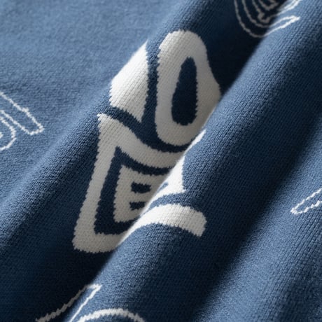 《TENBOX》OG Logo Jacquard Sweater / Navy
