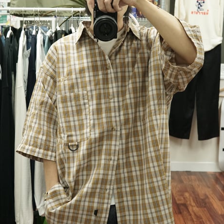 《FLATLUX》Grand Blue Shirt / milktea plaid