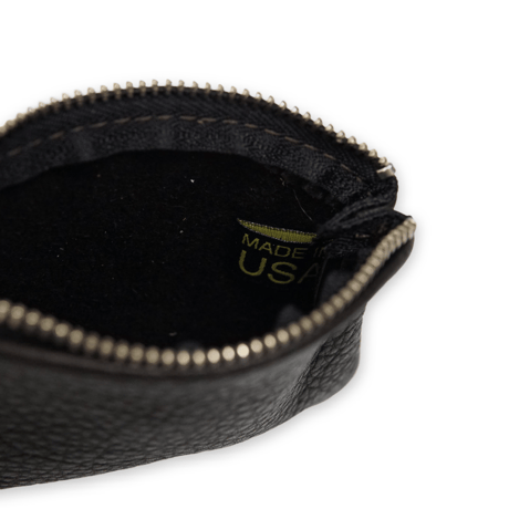 《Moonshine Leather》Leather Zipper Pouch / Black