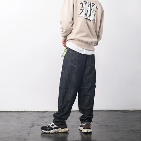 《FLATLUX》D.Knee Balloon Denim "slab" /Black