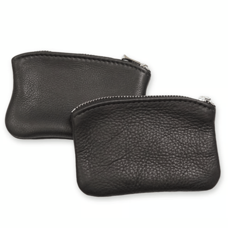 《Moonshine Leather》Leather Zipper Pouch / Black