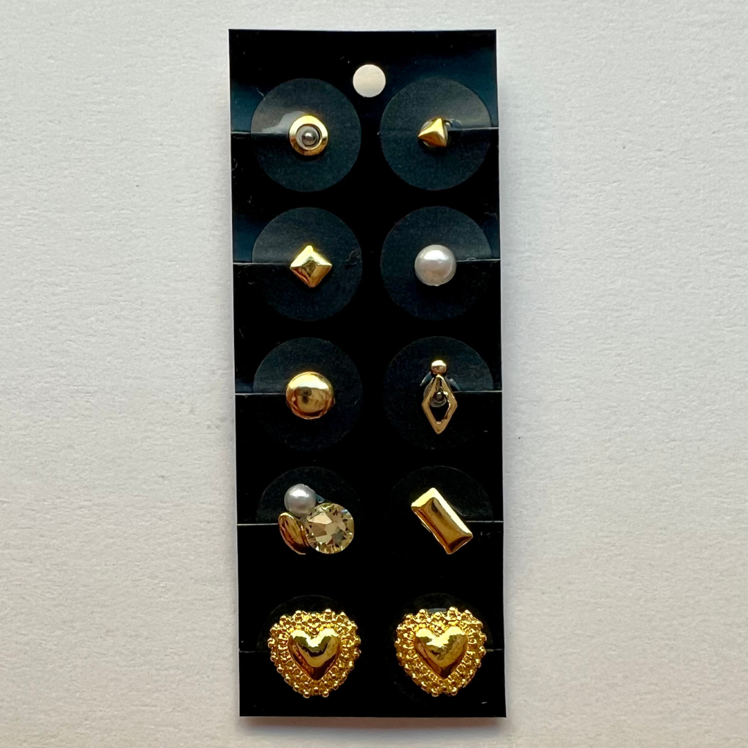 ハート/All gold/stone color : Pearl 】/耳ツボジュエリー |