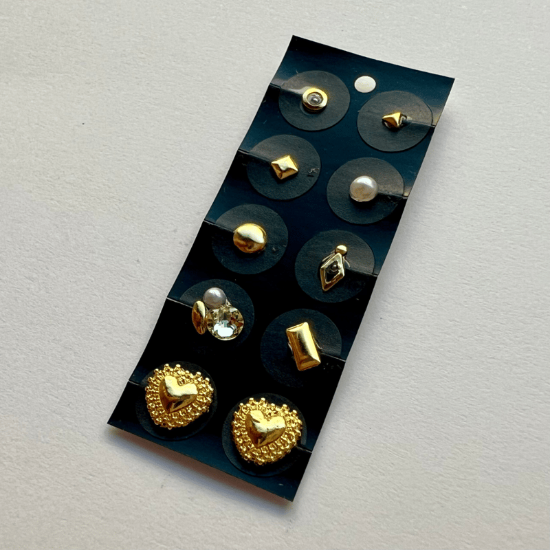 ハート/All gold/stone color : Pearl 】/耳ツボジュエリー |