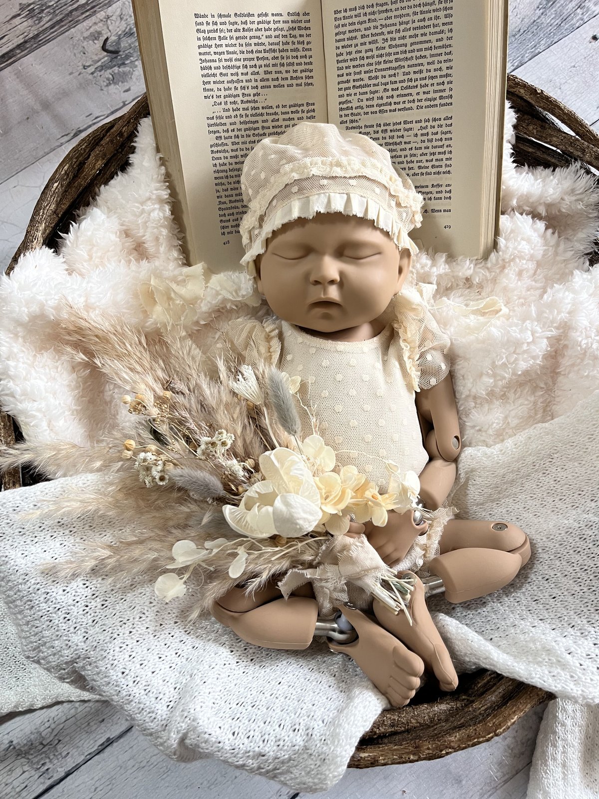 背景布　【　フラワーMIX C　】　サンプル　ニューボーンフォトなどに♪ ドライフラワー好きにはたまらない！】⑦antique brown