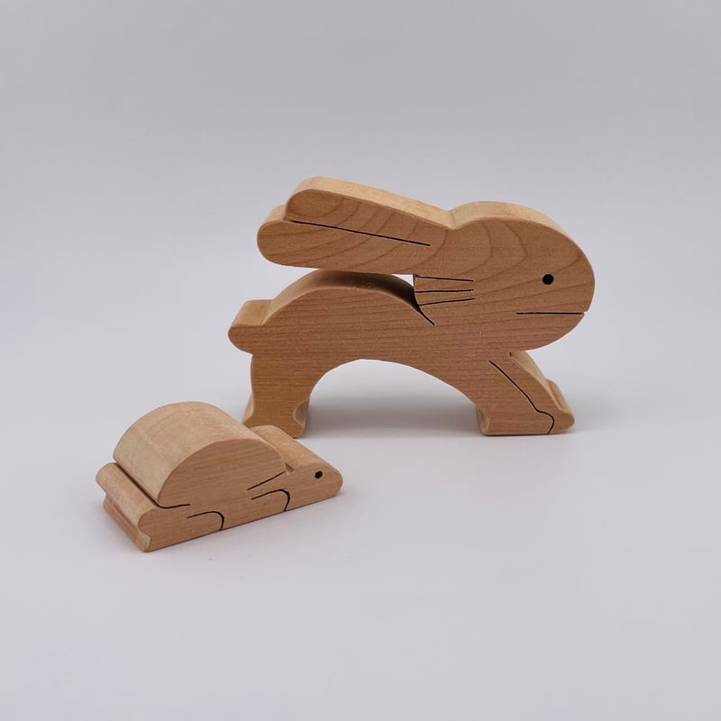 組木 うさぎと亀（大） | あしたば作業所