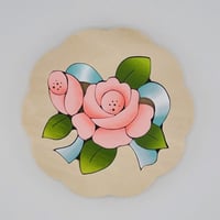 木製パズル　バラ花型