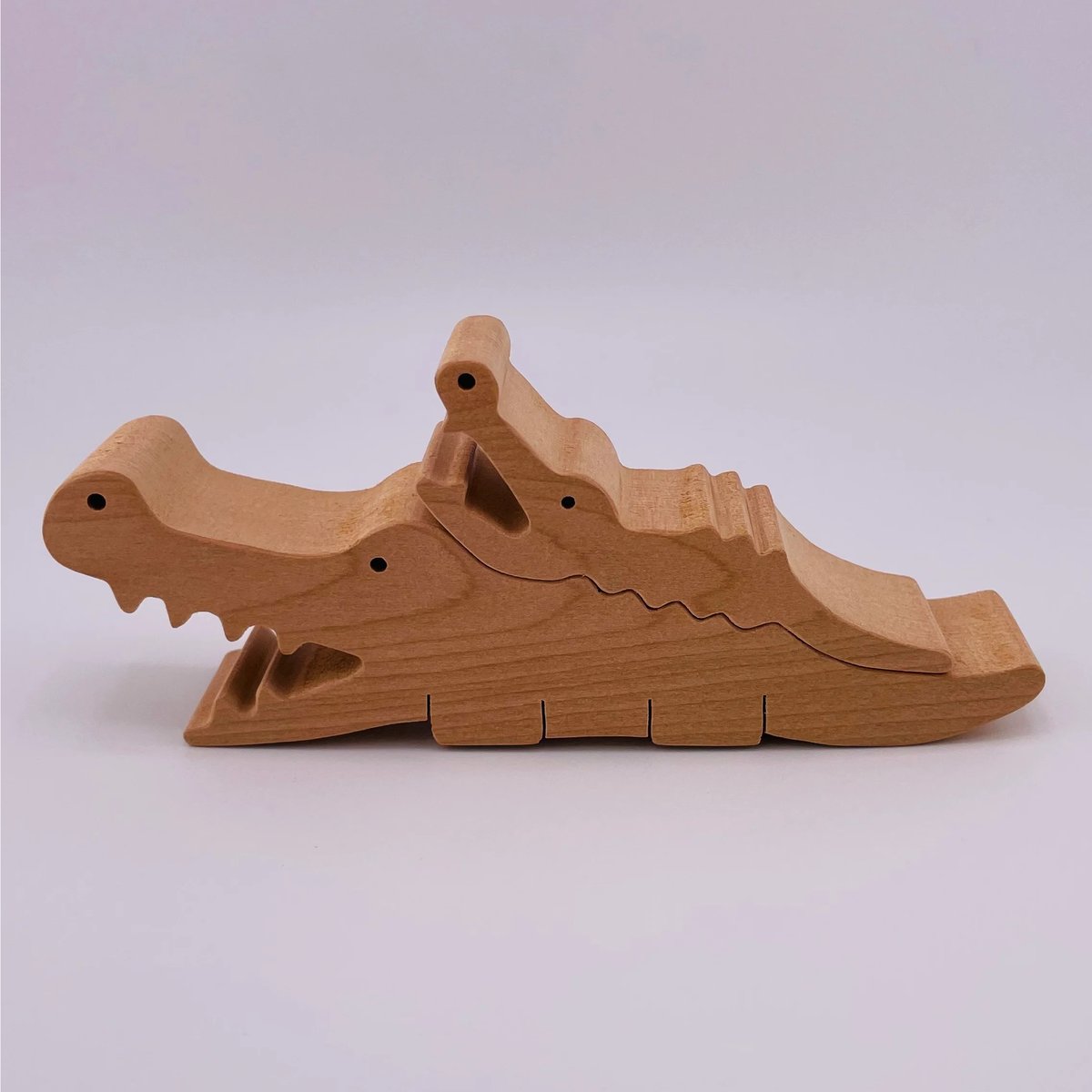 山中組み木ワニ、ライオンその他2点