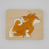 木製パズル　秋田犬