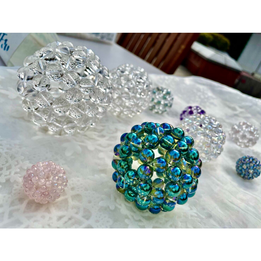 神聖幾何学フラーレン グリーンアクアオーラ10mm | Brilliant