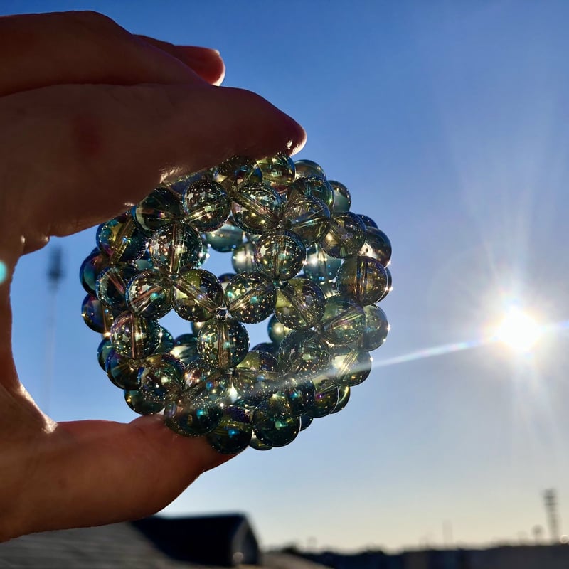 神聖幾何学フラーレン グリーンアクアオーラ10mm | Brilliant