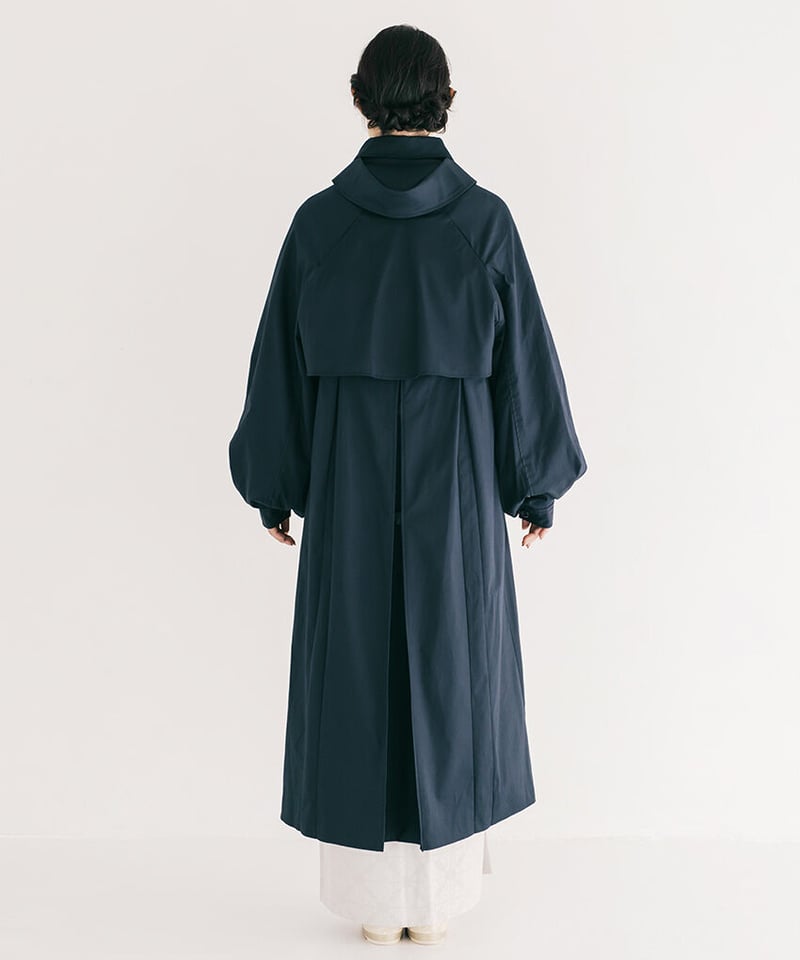 【yori 】ポンチョコート　ネイビー　サイズ36 EMON Coat 衣紋コート（ネイビー） | ni yori