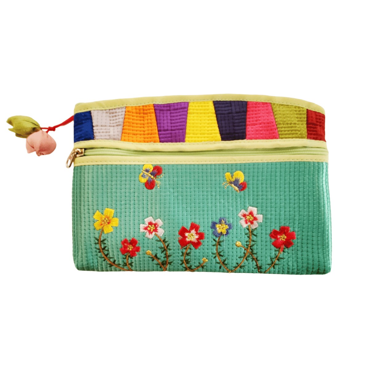 CD 蝶と花刺繍ポーチ 韓国ヌビ お花と蝶の刺繍ポーチ（全4色） | pok