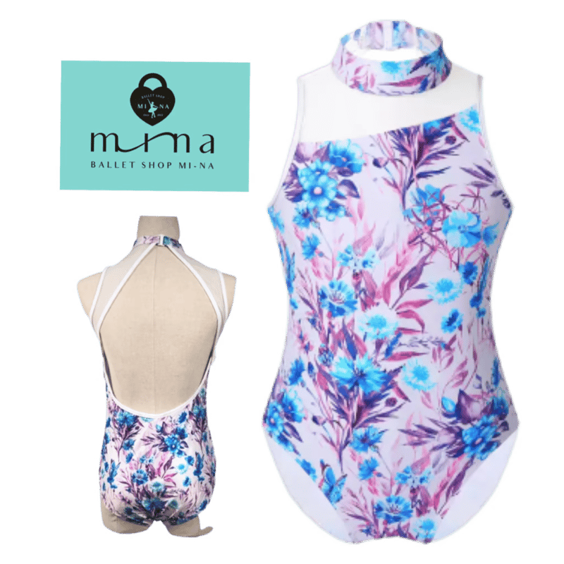 MI-MA》花柄アシンメトリー ハイネックレオタード ガールズ/女性