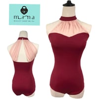 MI-NA》オフショルダー ロングスリーブ花柄 レオタード ガールズ