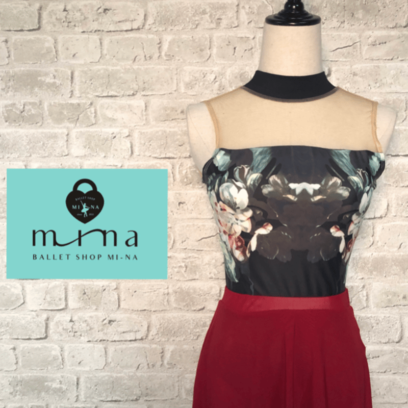 MI-NA》フラワーデザイン チョーカーハイネックレオタードガールズ