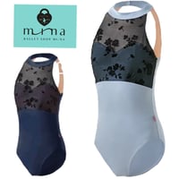 MI-NA》ロングスリーブ水色 花柄レオタードガールズ/女性