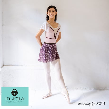 《MI-NA》リーズ風村娘デザイン シフォン レオタード ガールズ/女性(AL1040PK)