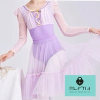 MI-NA》ロングスリーブ 花柄ピンク レオタードガールズ/女性