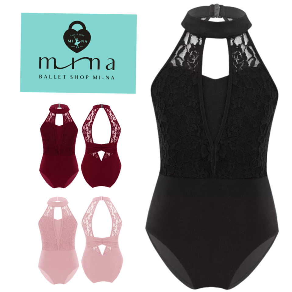 MI-NA》レース ホルターネックレオタード ガールズ/女性