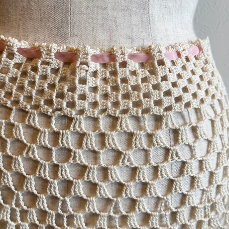 〈antique〉crochet skirt with ladder lace