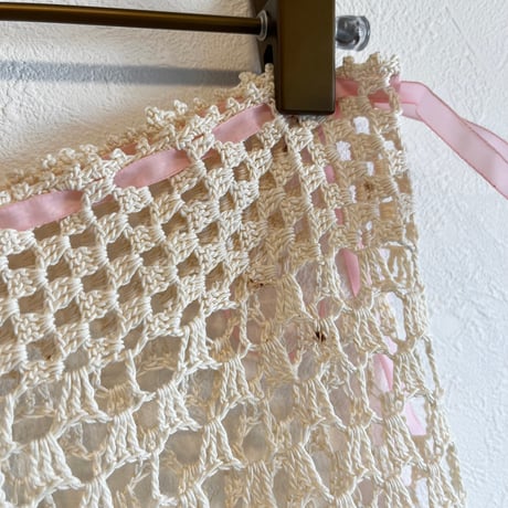 〈antique〉crochet skirt with ladder lace
