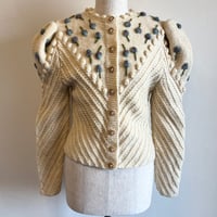 〈vintage〉puff shoulder cardigan