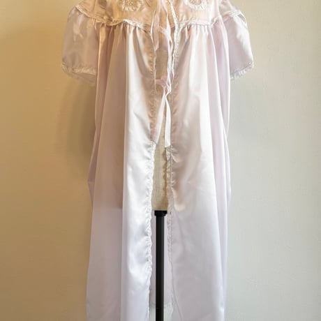 〈vintage〉puff sleeve & scallop hem lingerie gown
