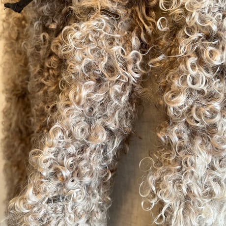 〈vintage〉curly fake fur jacket