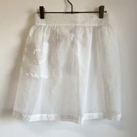 〈vintage〉flocky dot sheer apron