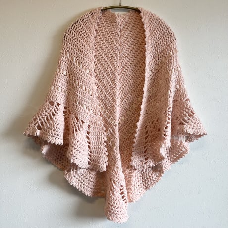 〈vintage〉crochet knit cape with ladder lace