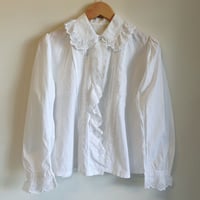 〈vintage〉round collar cotton blouse