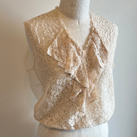 〈antique〉ribbon design lace tops