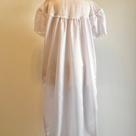 〈vintage〉puff sleeve & scallop hem lingerie gown