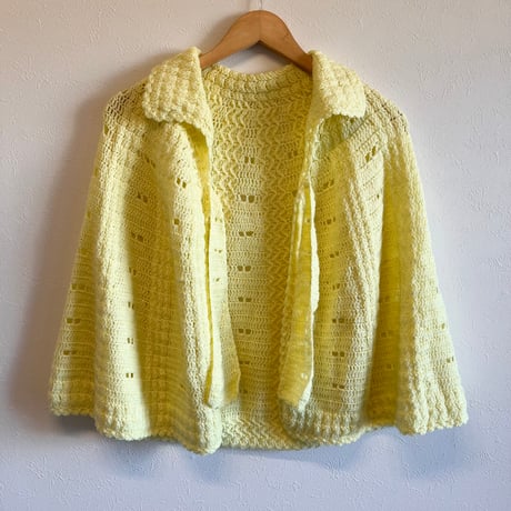 〈vintage〉knit cape with bow