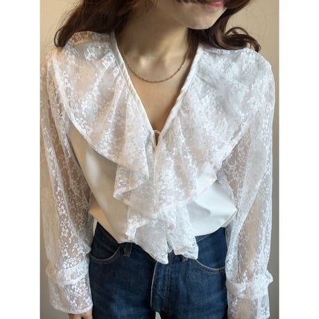 〈vintage〉lace sleeve blouse