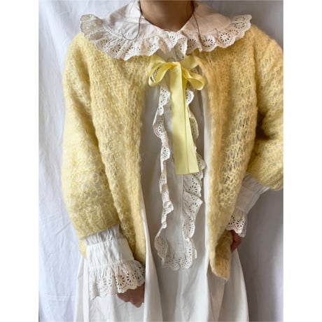〈vintage〉low gauge mohair cardigan with bow