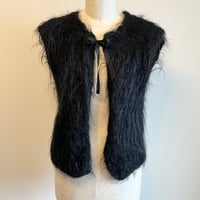〈vintage〉kid mohair vest with ladder lace
