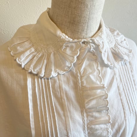 〈antique〉big collar cotton dress