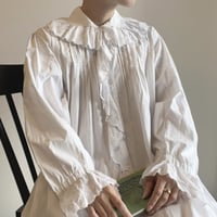 〈1910's〜1920's France antique 〉victorian night dress with grape embroidery